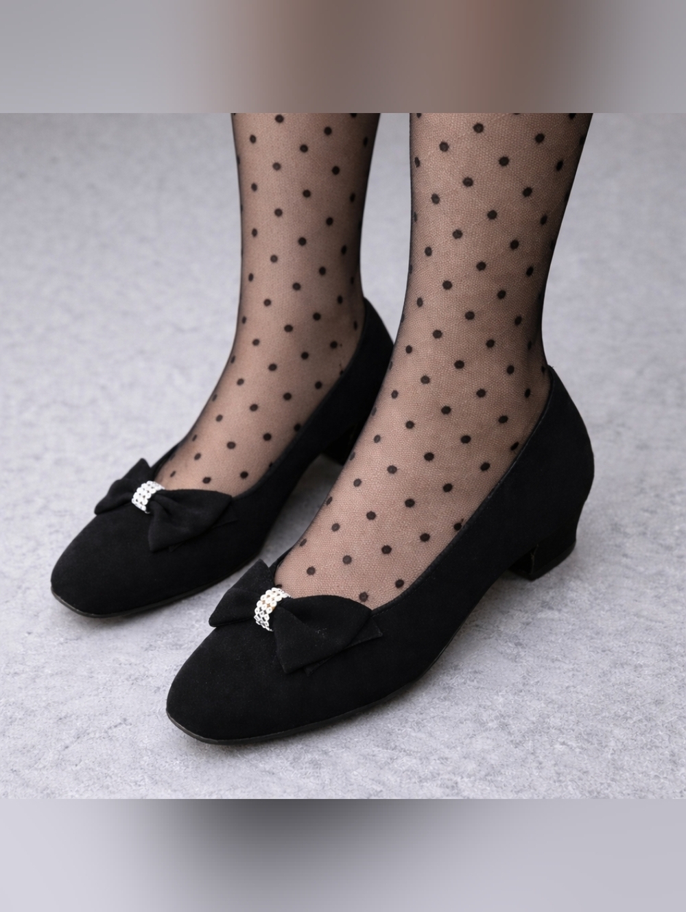NWoB Vintage Magdesians Black Bow Rhinestone Pumps 9 9.5 Victorian Style Heels
